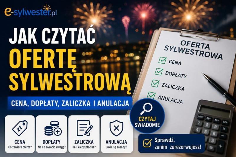 Jak czytać ofertę sylwestrową – cena, dopłaty, zaliczka i anulacja