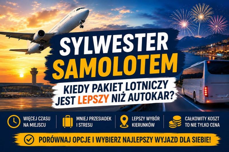 Sylwester samolotem czy autokarem? Porównanie pakietów